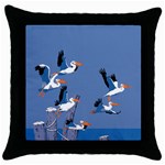 abstract Pelicans seascape tropical pop art Throw Pillow Case (Black) Front