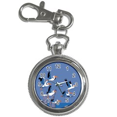 Abstract Pelicans Seascape Tropical Pop Art Key Chain Watches by WaltCurleeArt