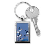 abstract Pelicans seascape tropical pop art Key Chains (Rectangle)  Front