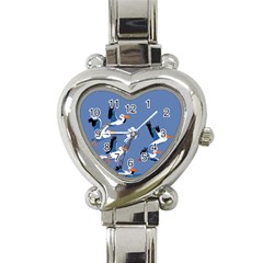 Abstract Pelicans Seascape Tropical Pop Art Heart Italian Charm Watch by WaltCurleeArt