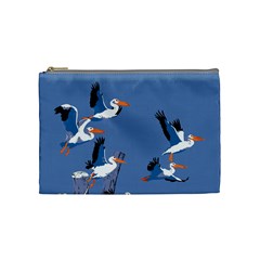 Abstract Pelicans Seascape Tropical Pop Art Cosmetic Bag (medium)  by WaltCurleeArt