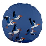 abstract Pelicans seascape tropical pop art Large 18  Premium Round Cushions Front