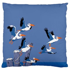 Abstract Pelicans Seascape Tropical Pop Art Standard Flano Cushion Case (one Side) by WaltCurleeArt