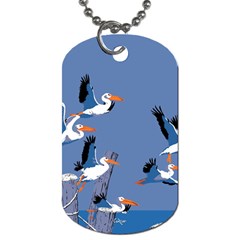 Abstract Pelicans Seascape Tropical Pop Art Dog Tag (two Sides)