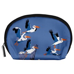 Abstract Pelicans Seascape Tropical Pop Art Accessory Pouches (large)  by WaltCurleeArt