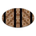 Orange and Black Boho Stripes Oval Magnet Front