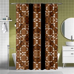 Orange And Black Boho Stripes Shower Curtain 48  X 72  (small) 