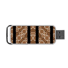 Orange And Black Boho Stripes Portable Usb Flash (one Side)