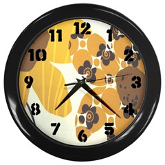 1920s Sunflower Print Wall Clocks (black)