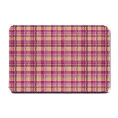 Pink Plaid Pattern Small Doormat 