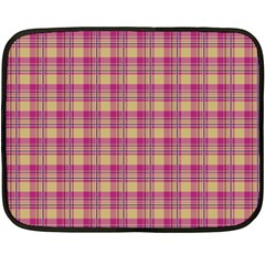 Pink Plaid Pattern Double Sided Fleece Blanket (mini) 