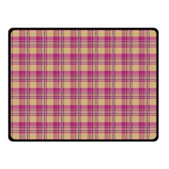 Pink Plaid Pattern Fleece Blanket (small)