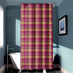 Pink Plaid Pattern Shower Curtain 36  X 72  (stall) 