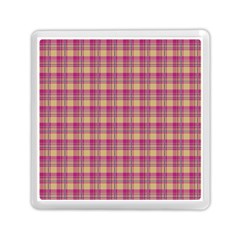 Pink Plaid Pattern Memory Card Reader (square) 