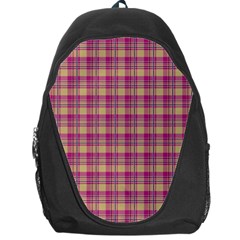 Pink Plaid Pattern Backpack Bag