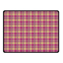 Pink Plaid Pattern Double Sided Fleece Blanket (small)  by TastefulDesigns