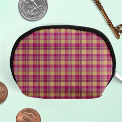 Pink Plaid Pattern Accessory Pouches (medium) 