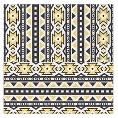 Ornamental Black And Yellow Boho Pattern Large Satin Scarf (square) by TastefulDesigns