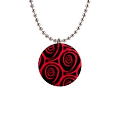 Abtract  Red Roses Pattern Button Necklaces by TastefulDesigns