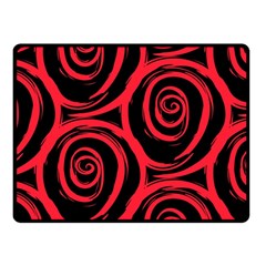 Abtract  Red Roses Pattern Double Sided Fleece Blanket (small) 