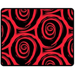 Abtract  Red Roses Pattern Double Sided Fleece Blanket (medium) 