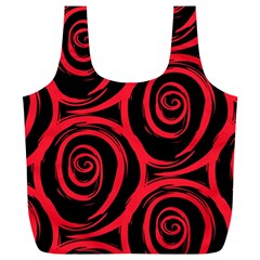 Abtract  Red Roses Pattern Full Print Recycle Bags (l) 