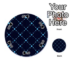 Seamless Geometric Blue Dots Pattern  Playing Cards 54 (round)  by TastefulDesigns