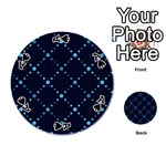 Seamless geometric blue Dots pattern  Playing Cards 54 (Round)  Front - SpadeA