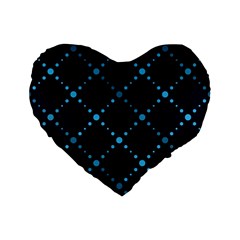 Seamless Geometric Blue Dots Pattern  Standard 16  Premium Flano Heart Shape Cushions