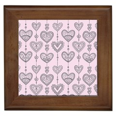 Sketches Ornamental Hearts Pattern Framed Tiles by TastefulDesigns