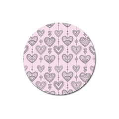 Sketches Ornamental Hearts Pattern Magnet 3  (round) by TastefulDesigns