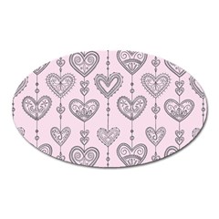 Sketches Ornamental Hearts Pattern Oval Magnet by TastefulDesigns