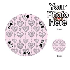 Sketches Ornamental Hearts Pattern Playing Cards 54 (round)  by TastefulDesigns