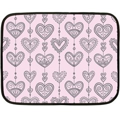 Sketches Ornamental Hearts Pattern Fleece Blanket (mini) by TastefulDesigns