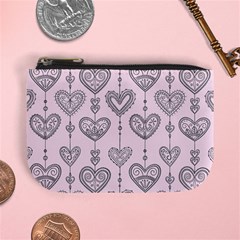 Sketches Ornamental Hearts Pattern Mini Coin Purses by TastefulDesigns