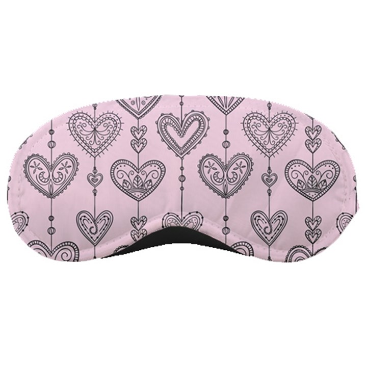 Sketches Ornamental Hearts Pattern Sleeping Masks