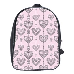 Sketches Ornamental Hearts Pattern School Bags(large)  by TastefulDesigns