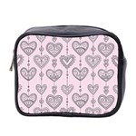 Sketches Ornamental Hearts Pattern Mini Toiletries Bag 2-Side Front