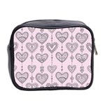 Sketches Ornamental Hearts Pattern Mini Toiletries Bag 2-Side Back