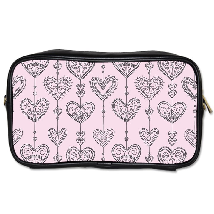 Sketches Ornamental Hearts Pattern Toiletries Bags