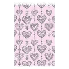 Sketches Ornamental Hearts Pattern Shower Curtain 48  X 72  (small)  by TastefulDesigns