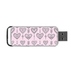 Sketches Ornamental Hearts Pattern Portable Usb Flash (one Side) by TastefulDesigns