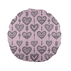 Sketches Ornamental Hearts Pattern Standard 15  Premium Round Cushions by TastefulDesigns