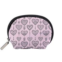 Sketches Ornamental Hearts Pattern Accessory Pouches (small)  by TastefulDesigns