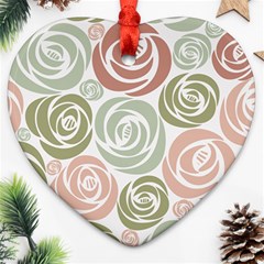  Retro Elegant Floral Pattern Ornament (heart)  by TastefulDesigns