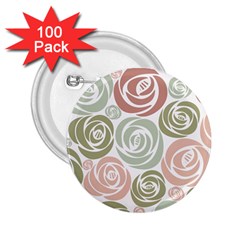  Retro Elegant Floral Pattern 2 25  Buttons (100 Pack)  by TastefulDesigns