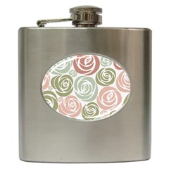  Retro Elegant Floral Pattern Hip Flask (6 Oz) by TastefulDesigns