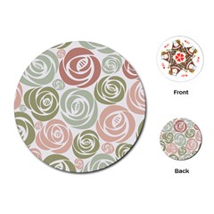  Retro Elegant Floral Pattern Playing Cards (round) 