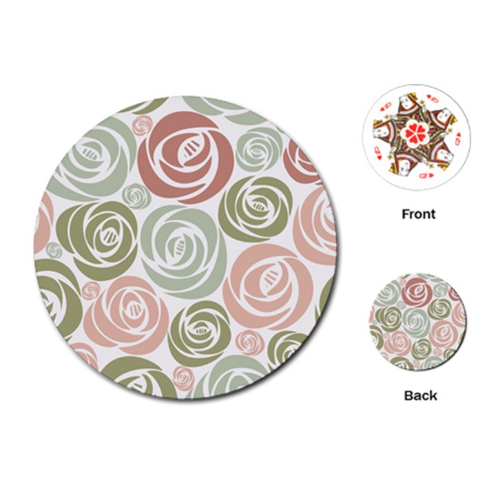  Retro Elegant Floral Pattern Playing Cards (Round) 