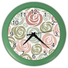  Retro Elegant Floral Pattern Color Wall Clocks